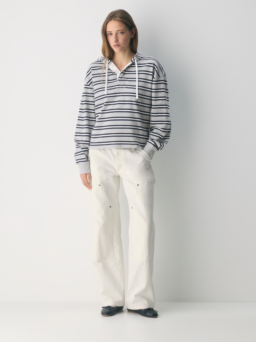 Aritzia Mighty cotton Wheels Hoodie in Heather Chrome/Admiral